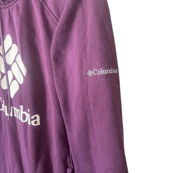 Columbia Womens Purple Pullover Sweatshirt Hoodie w/Logo & Pocket Size XS - EUC - Picture 3 of 7
